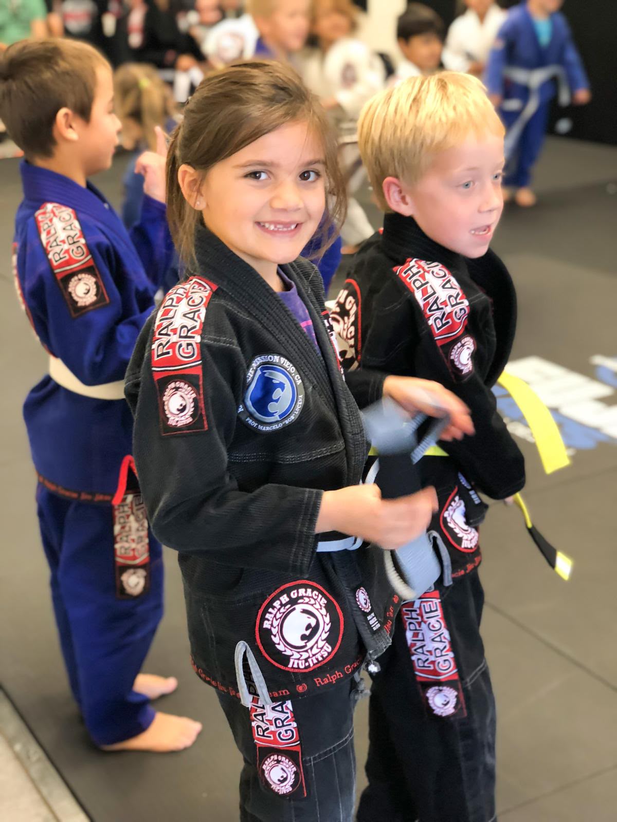 Smiling Mission Jiu Jitsu kids student in class