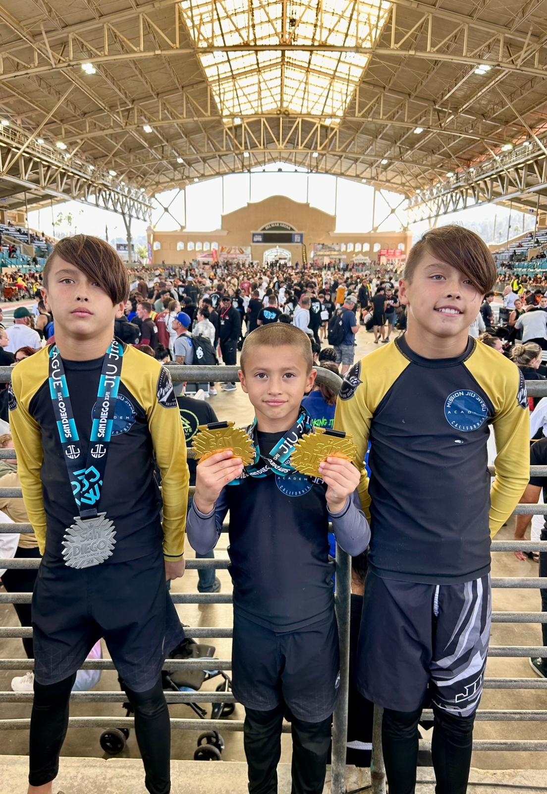 Kids podium at Jiu Jitsu World League San Diego