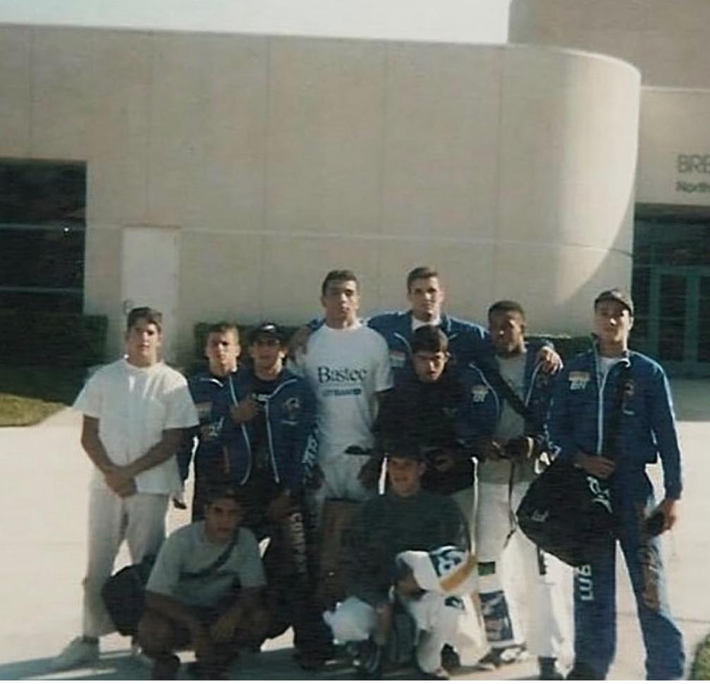 Young Professor Bob with team at a tournament venue