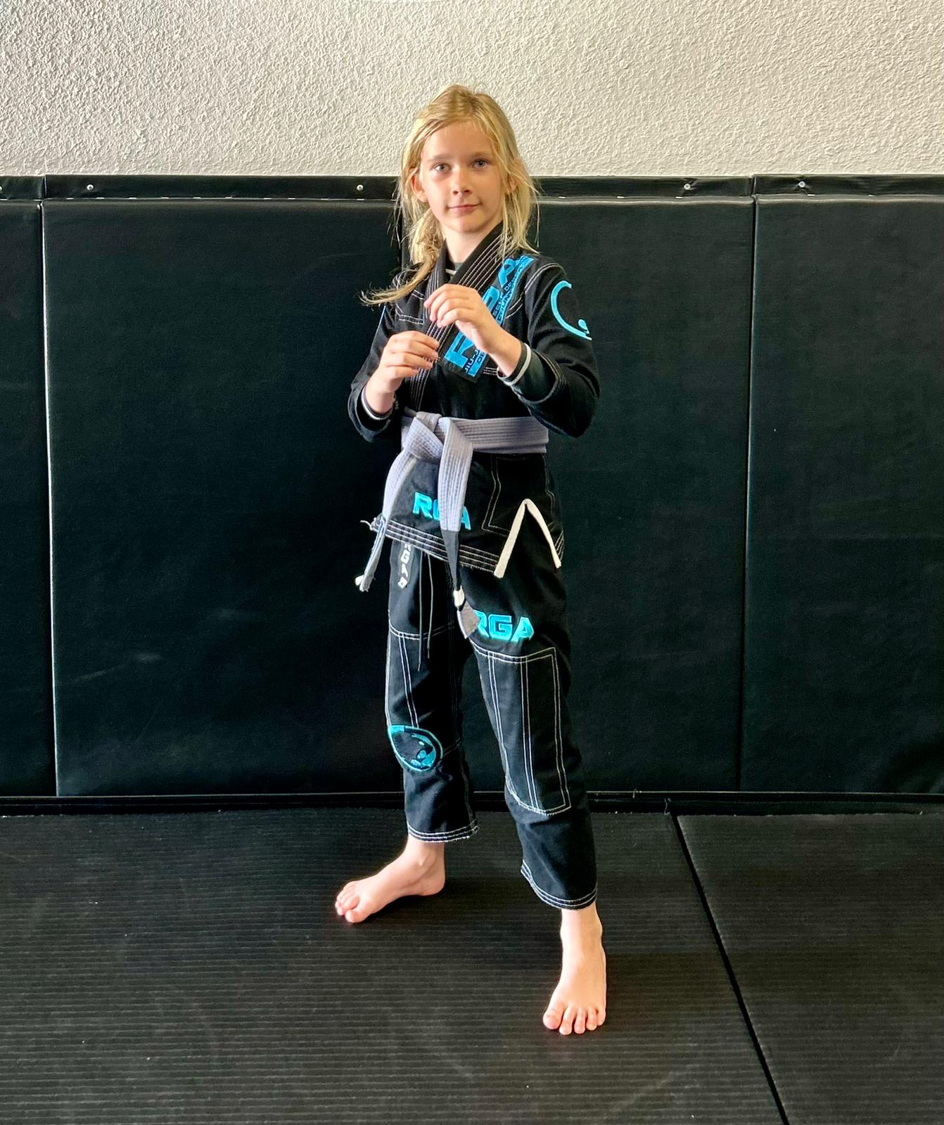 Kids student in RGA gi at the academy