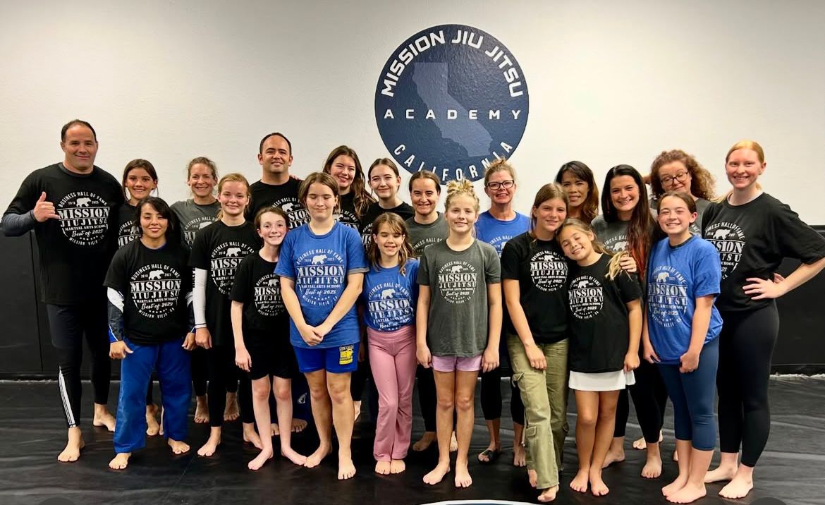 Mission Jiu Jitsu Academy women and kids group photo