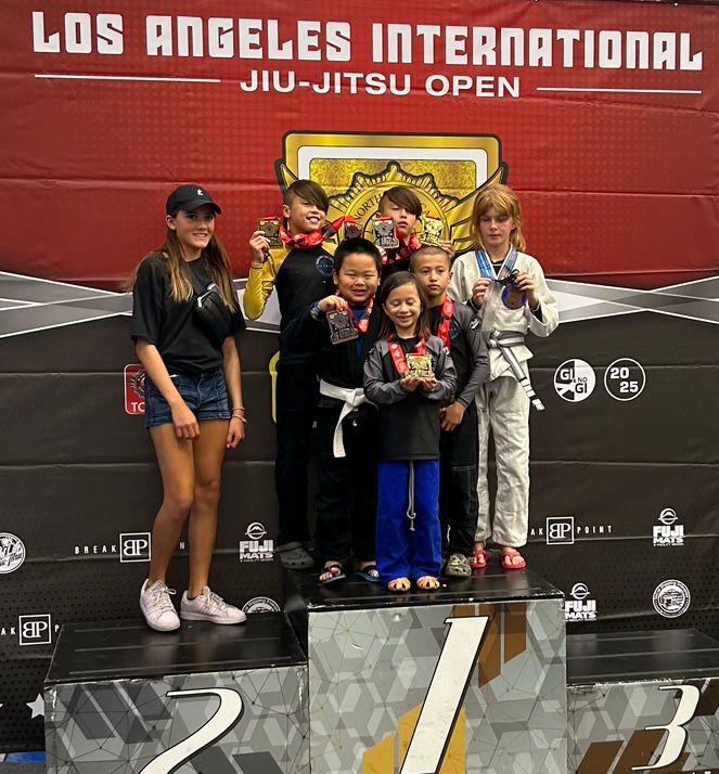 Kids podium at Los Angeles International Jiu-Jitsu Open