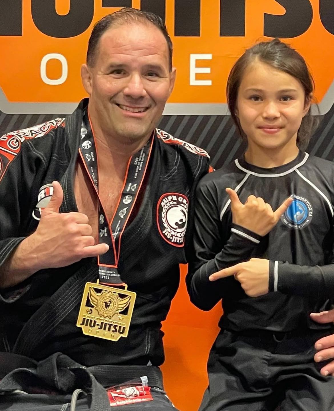 Professor Bob with student at Orange County Open