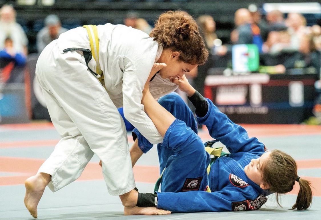 Girls competing at IBJJF Jiu Jitsu tournament