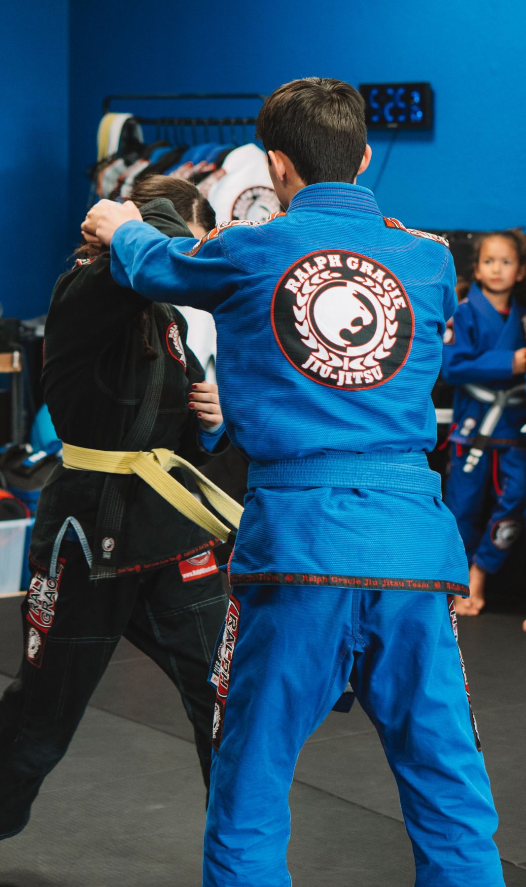 Kids partner drilling at Mission Jiu Jitsu Academy