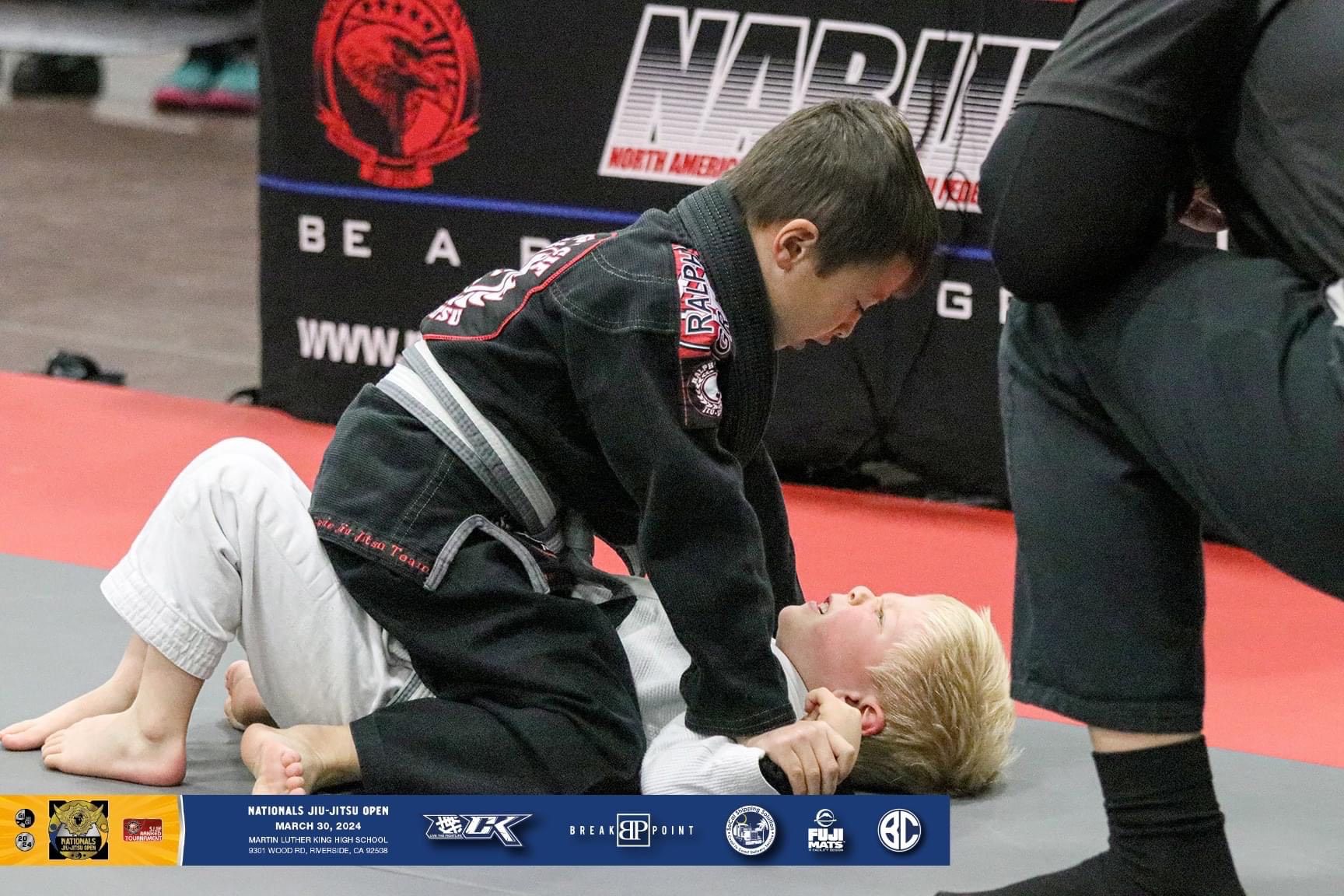 Mission Jiu Jitsu kid competing at Nationals Jiu-Jitsu Open 2024