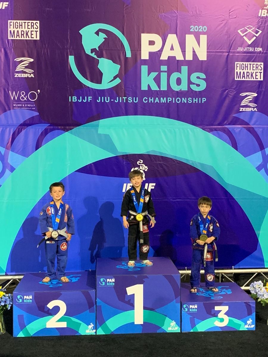 Mission Jiu Jitsu kid gold medal at PAN Kids IBJJF Championship 2020